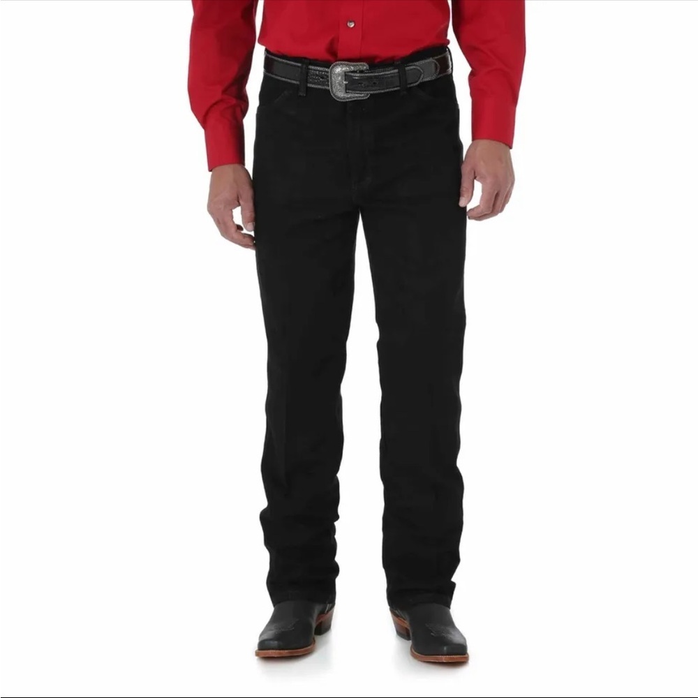 Men’s cowboy cut wrangler black denim jeans size 40X34 NEW